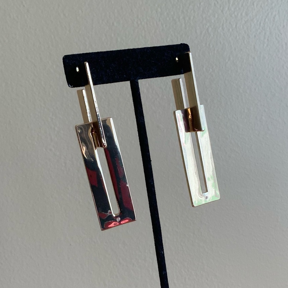 Open Edit Geo Rectangular Drop Earrings - image 4